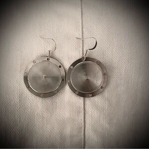Steam Punk Industrial Machine part Silver Aluminum Earrings